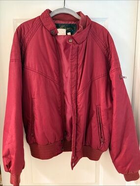 Vintage Men's Red Bomber Jacket by Montgomery Ward